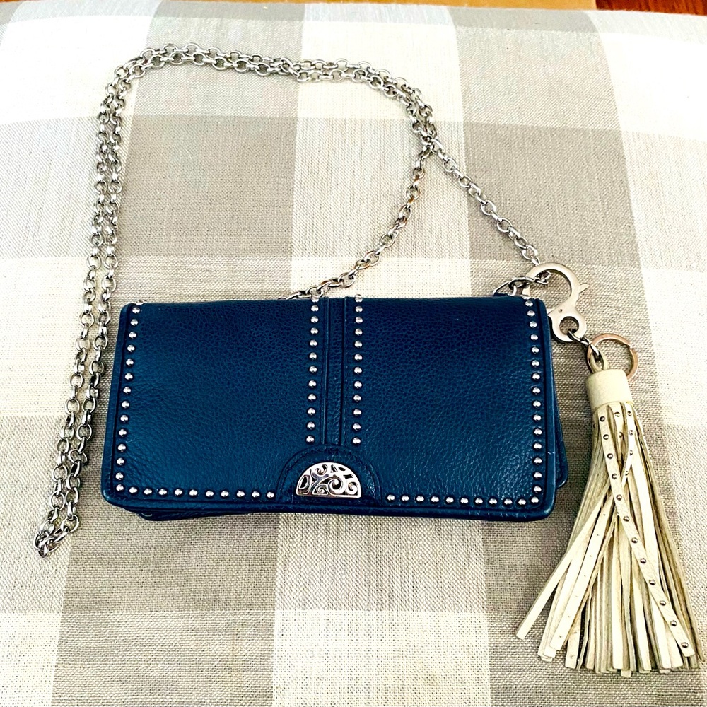 Brighton Pretty Tough Rockmore large wallet crossbody with tassel